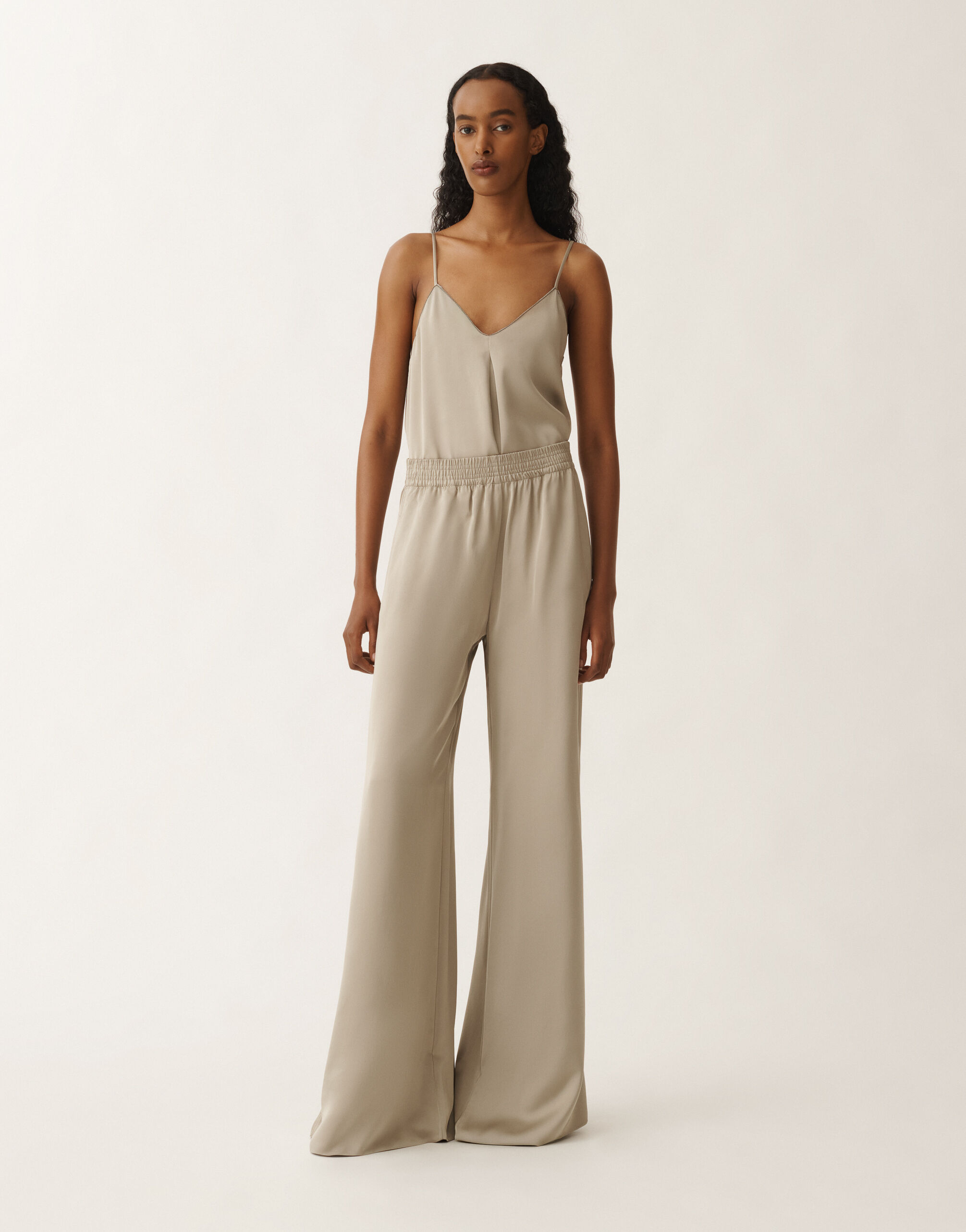 パンツ Fabiana Filippi Trousers Stretch viscose and linen trousers, taupe for Women