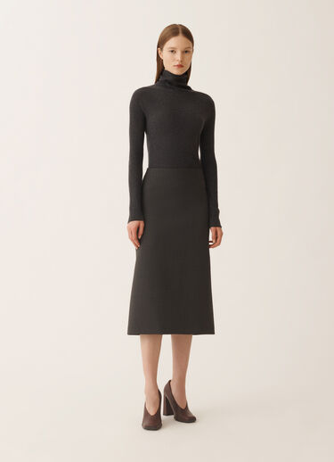 Fabiana Filippi Bi-stretch fresco wool skirt, slate Grey GND225F807L6120000