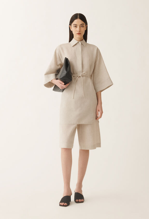 Fabiana Filippi Linen canvas tunic, greige GREIGE CAD275F650L3770000
