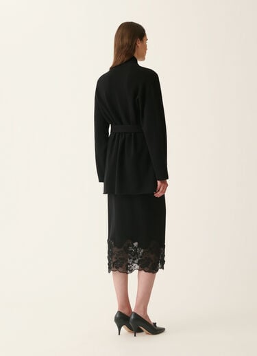 Fabiana Filippi Platinum cardigan with lace hem, black Black MAD226F496M4460000