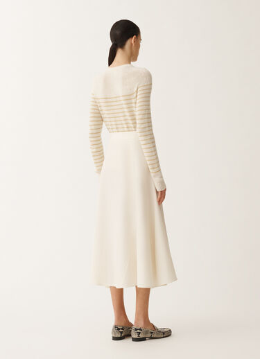 Fabiana Filippi Wool and linen mat skirt, vanilla WHITE GND265F397D8220000