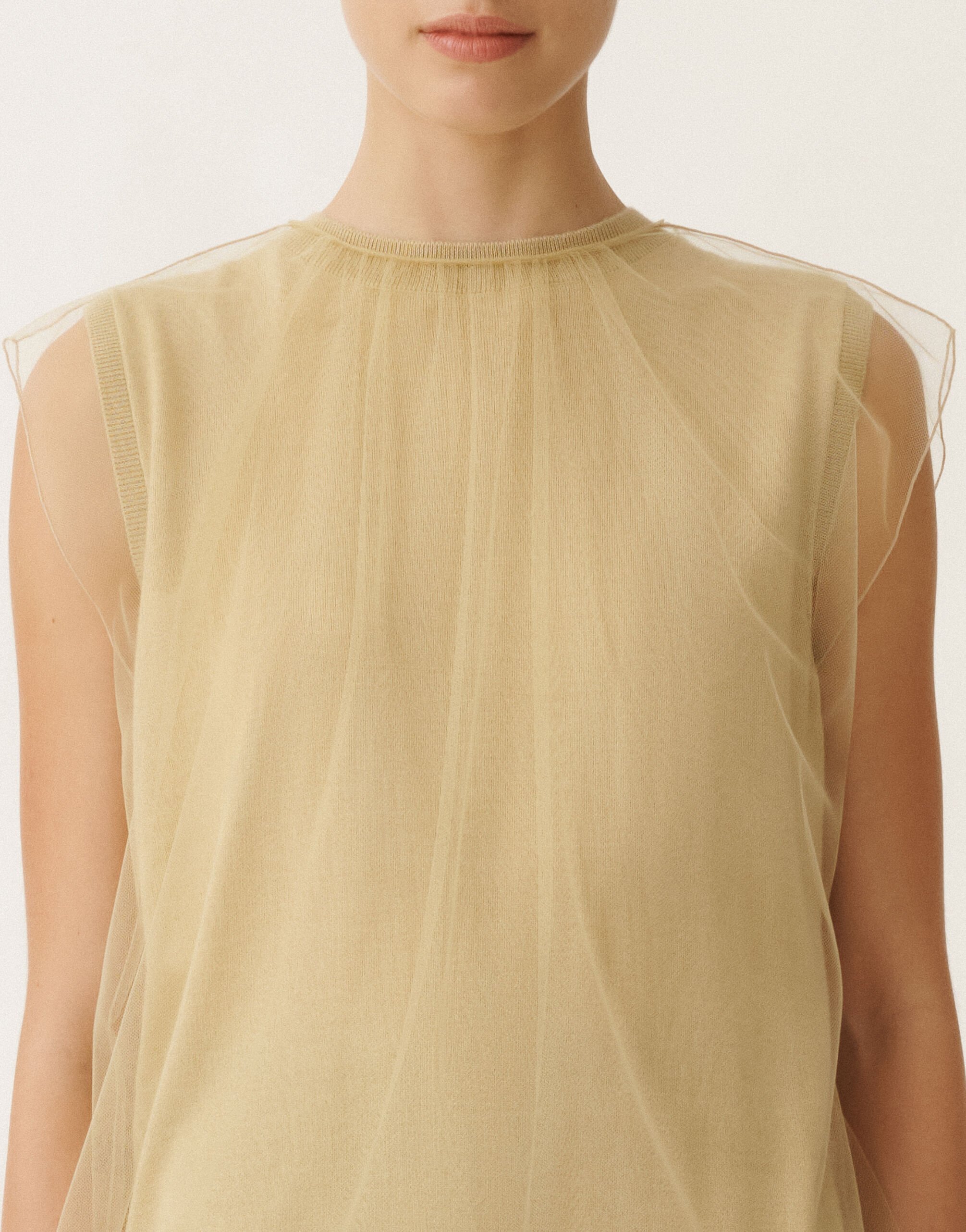 Fabiana Filippi Cashmere and silk vest top, gold YELLOW MAD265F024L2940000