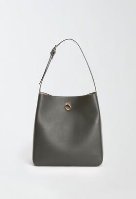 Fabiana Filippi Calfskin hobo bag, olive BLACK ASD224A981L1210000