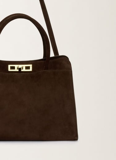Fabiana Filippi Große Handtasche aus Wildleder, ebenholzbraun Braun BGD215A851L8070000