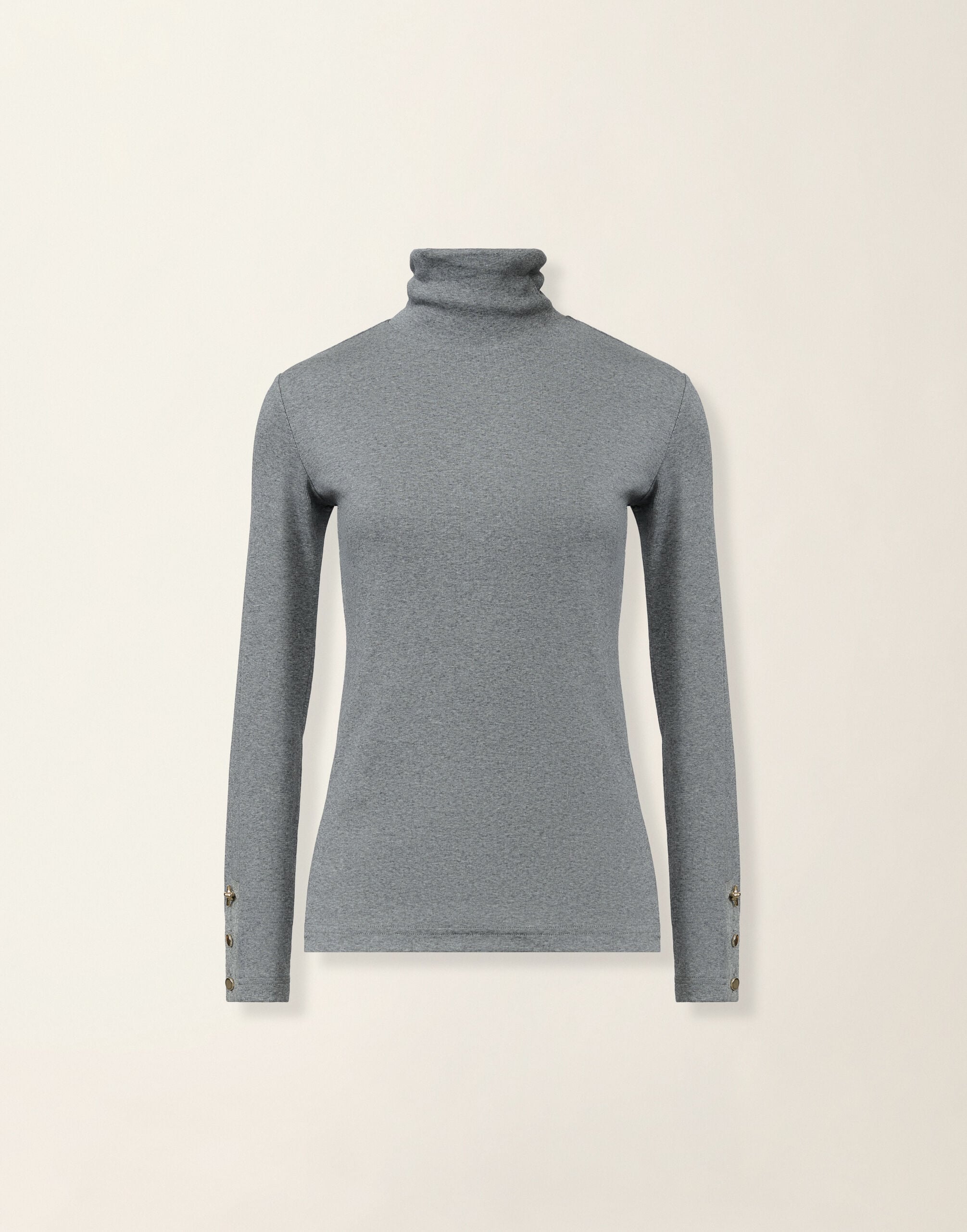 Fabiana Filippi Ribbed cotton jersey turtleneck T-shirt, stone Stone JED226F554M4550000