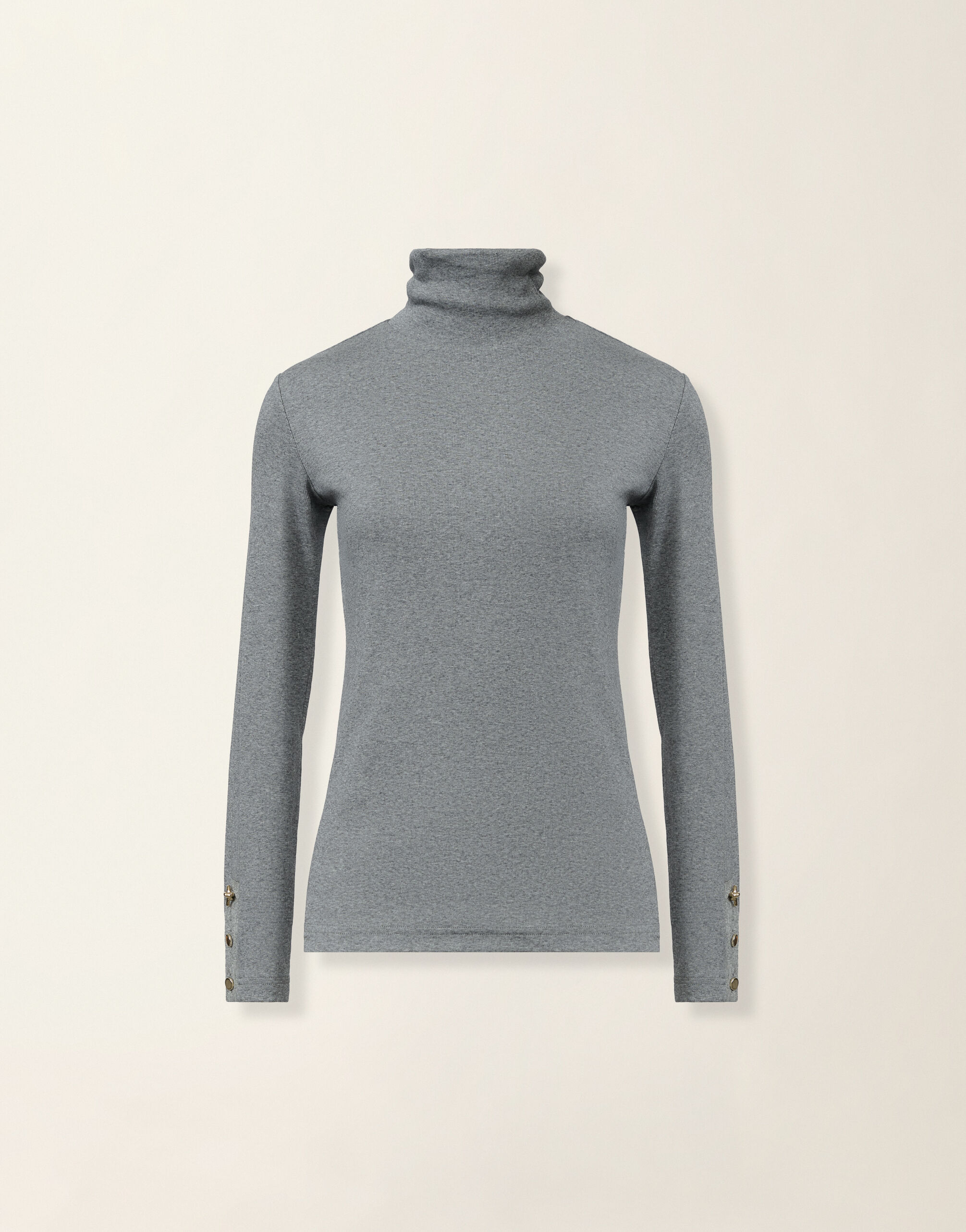 Fabiana Filippi Ribbed cotton jersey turtleneck T-shirt, stone Stone JED226F554M4550000