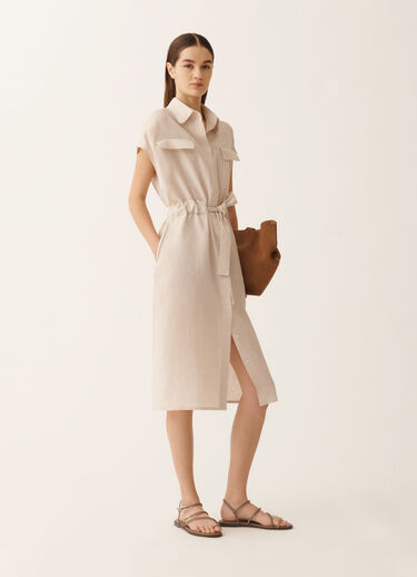 Fabiana Filippi Sahariana dress in natural linen canvas NATURAL ABD276F618M1610000