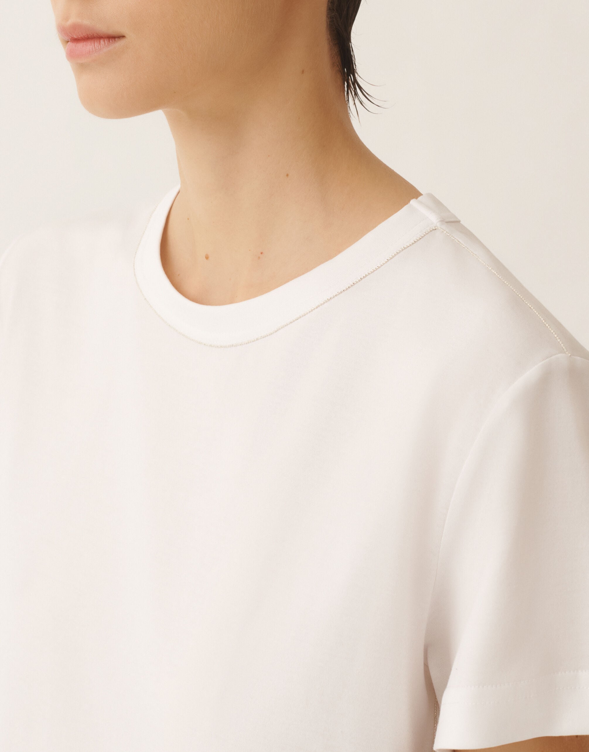 Optical white jersey T-shirt for Women | Fabiana Filippi®