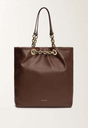 Fabiana Filippi Nappa leather eyelet shopper, ebony BROWN BGD215A900L8020000