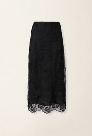 Fabiana Filippi Flared midi skirt in embroidered lace, black Black GND226F798M4340000