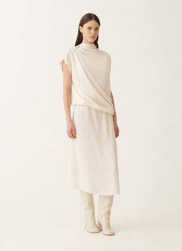Fabiana Filippi Envers satin dress, butter WHITE ABD215F169L5960000