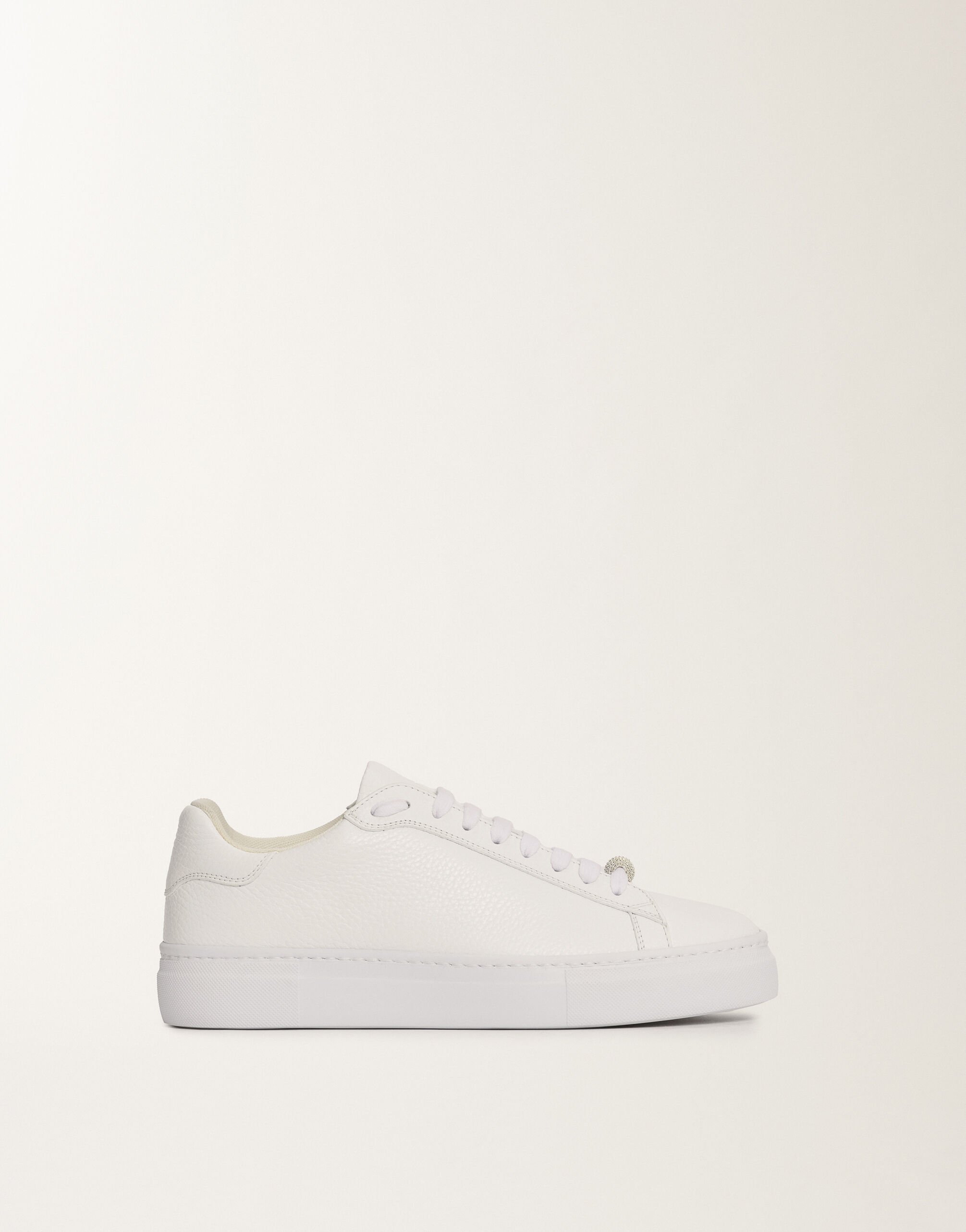 Fabiana Filippi Sneaker aus genarbtem Leder, Weiß Braun ASD215A939L8040000