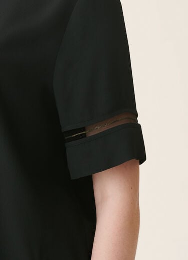 Short-sleeve crêpe de chine top, black Fabiana Filippi Short-sleeve crêpe de chine top, black Black TPD226F289L7750000