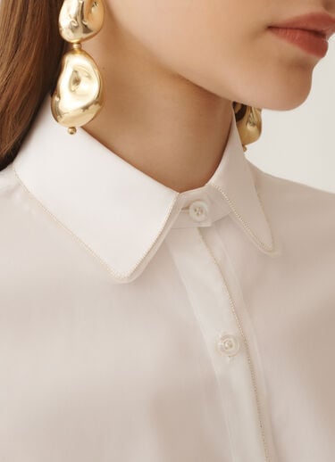Fabiana Filippi Bluse aus Popeline, weiß Weiß CAD215F233L5820000