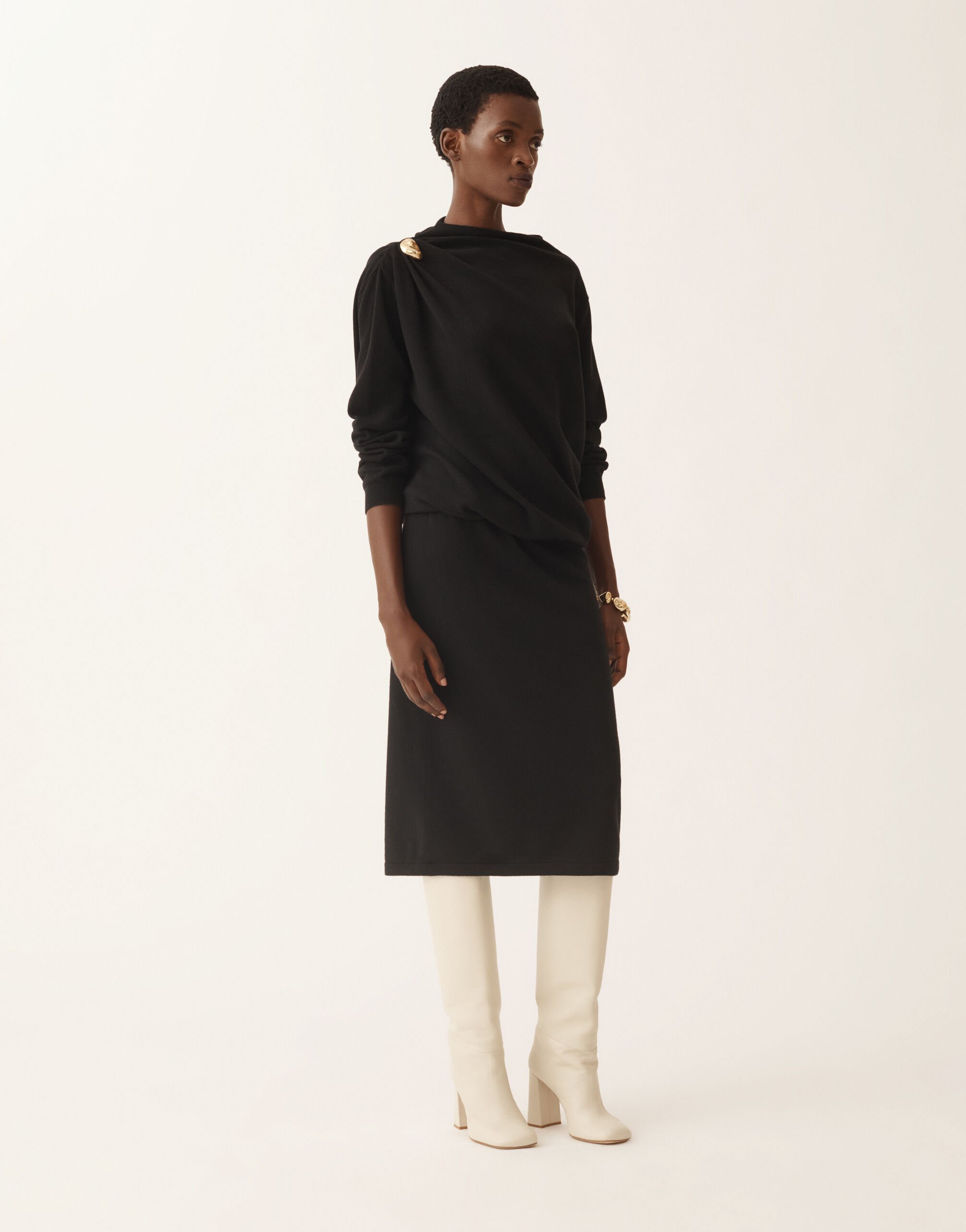 Fabiana Filippi Dress in Platinum, black Black ABD225F618N1280000