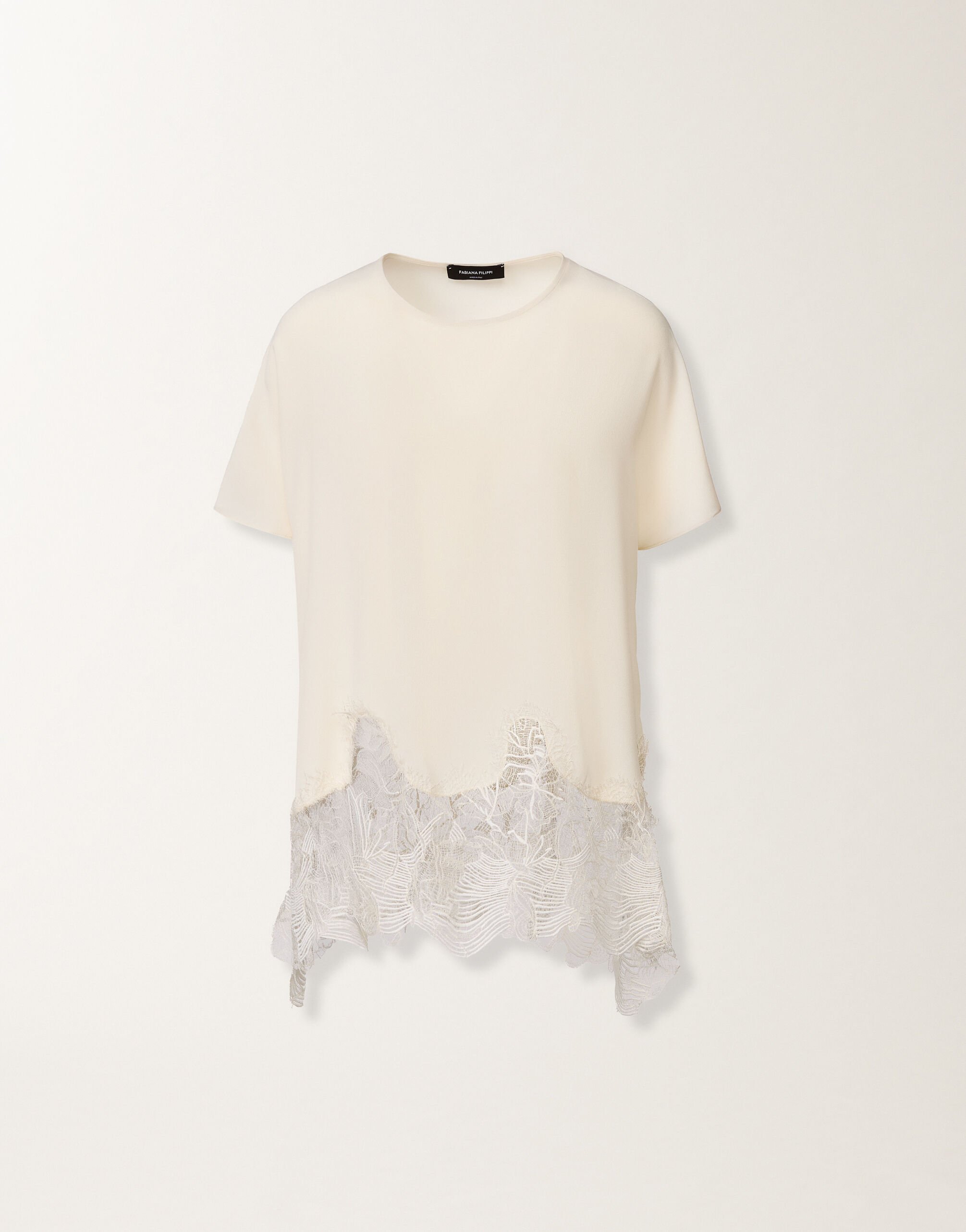 Fabiana Filippi Crepe de chine top, ivory BUTTER TPD276F736M1580000