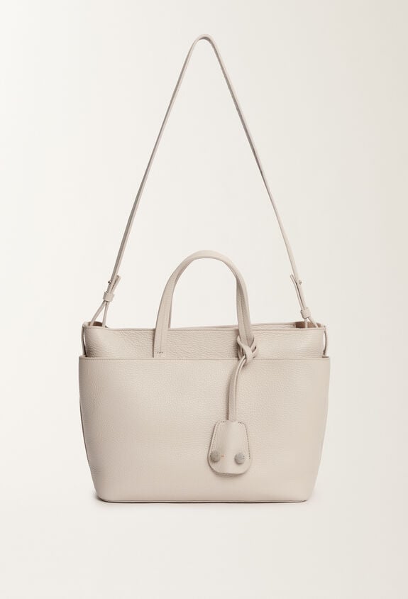 Fabiana Filippi Large grained leather handbag, marble GREY BGD215A850L8040000