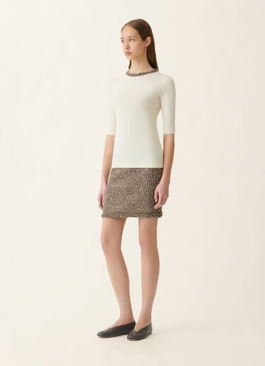 Fabiana Filippi Camiseta en jersey de algodón acanalado, mantequilla Mantequilla JED216F111M3370000