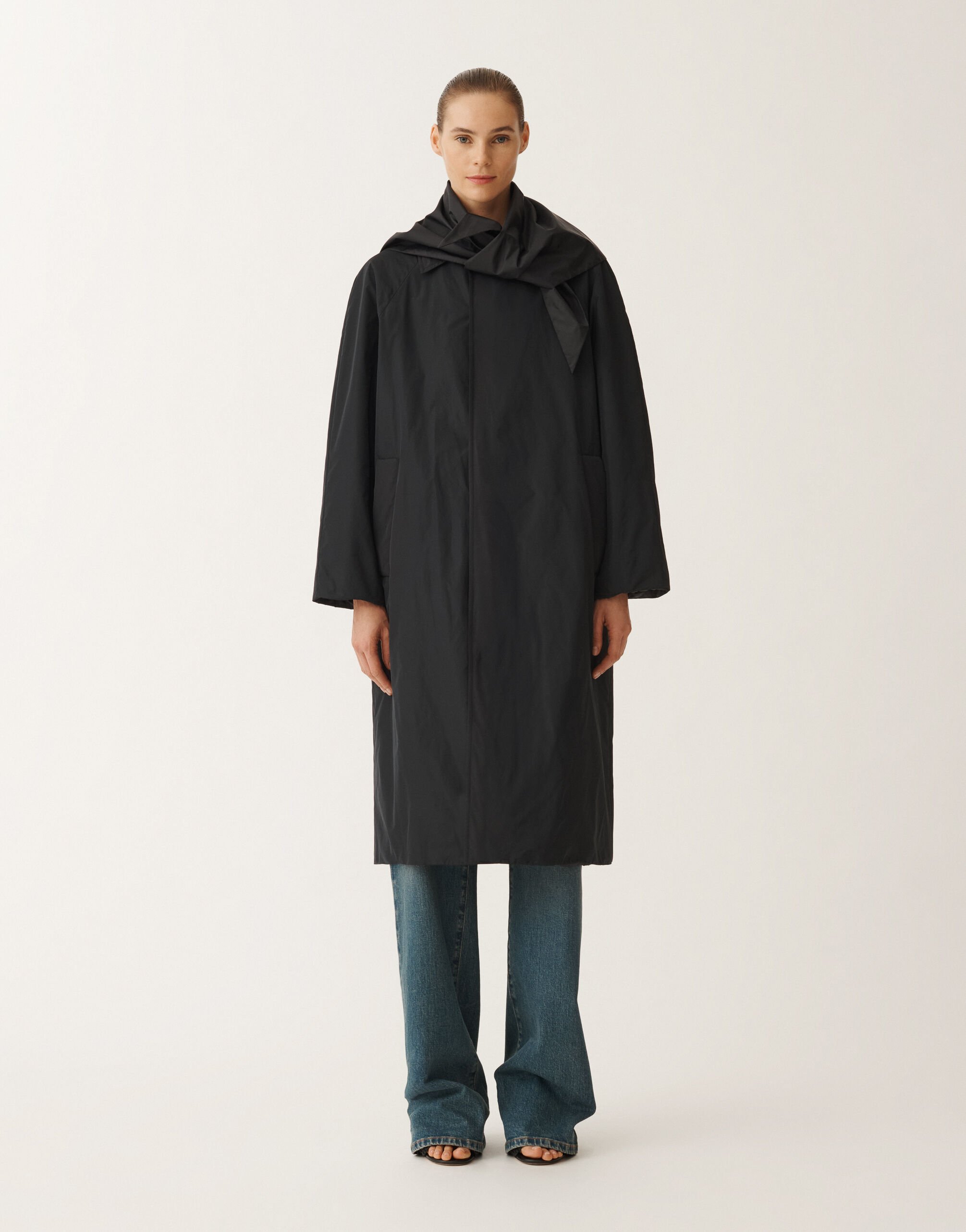 Fabiana Filippi Lightweight taffeta trench coat, midnight blue BLUE CTD265F272L1930000