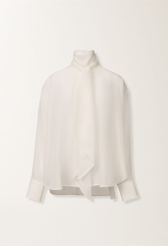 Fabiana Filippi Crepe de chine top, white WHITE TPD215F318D9030000