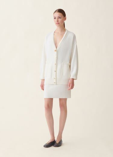 Fabiana Filippi Cardigan en laine mérinos, raphia Raphia MAD216F063D4620000