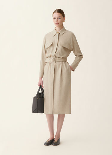 Fabiana Filippi Flannel safari dress, greige Greige ABD226F583M4270000
