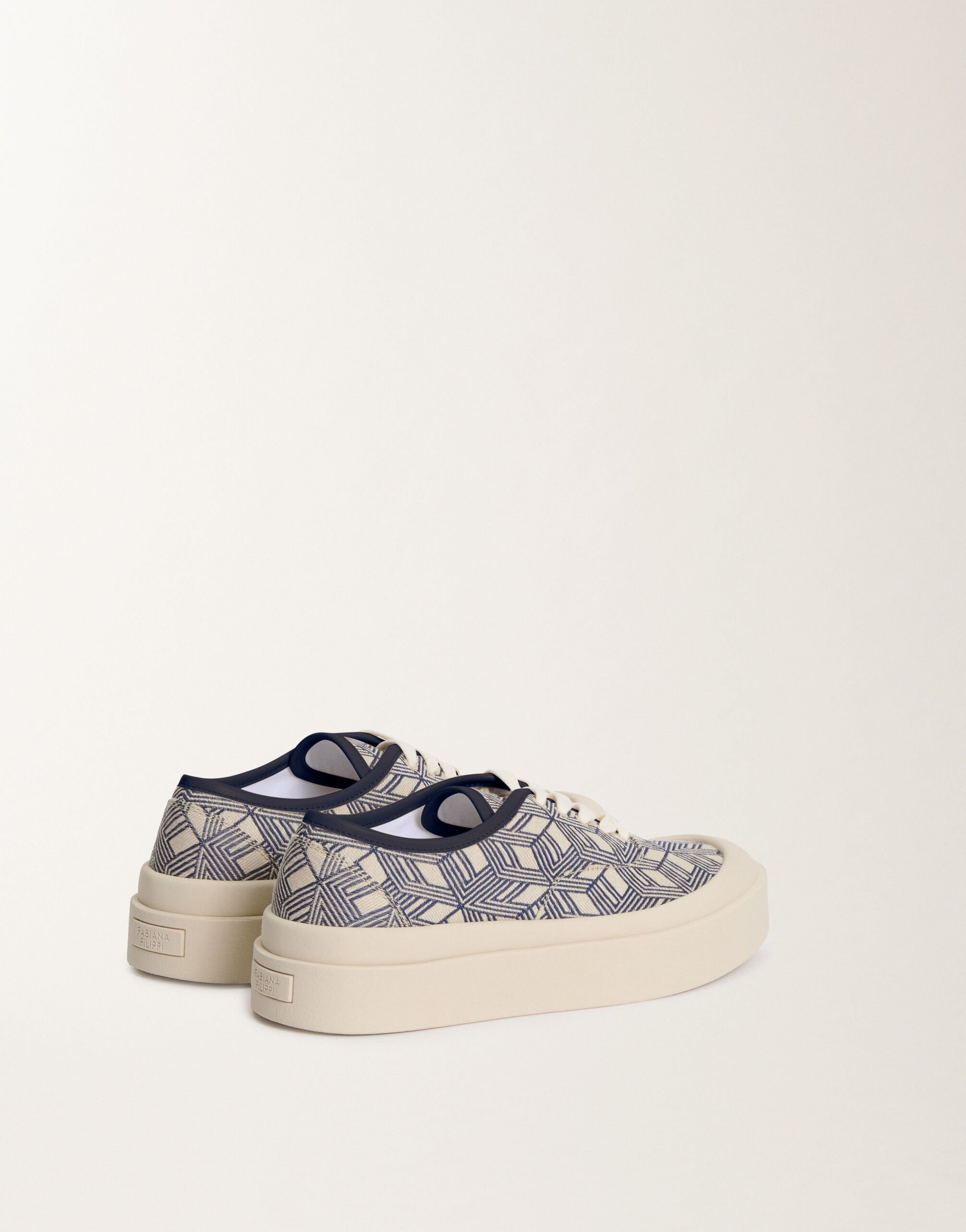 Fabiana Filippi Sneakers with jacquard platform, blue BLUE ASD275A961L4070000