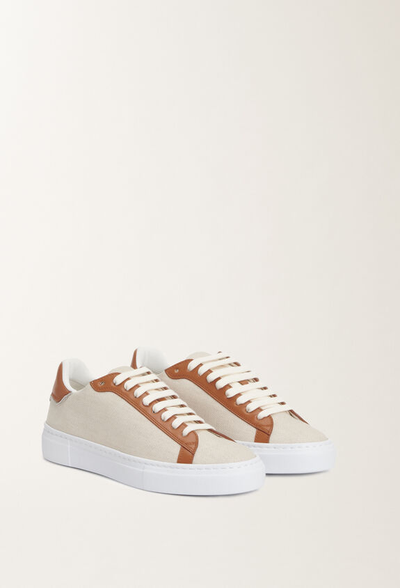 Fabiana Filippi Sneaker aus Canvas und Leder, lederbraun BRAUN ASD265A939L2160000