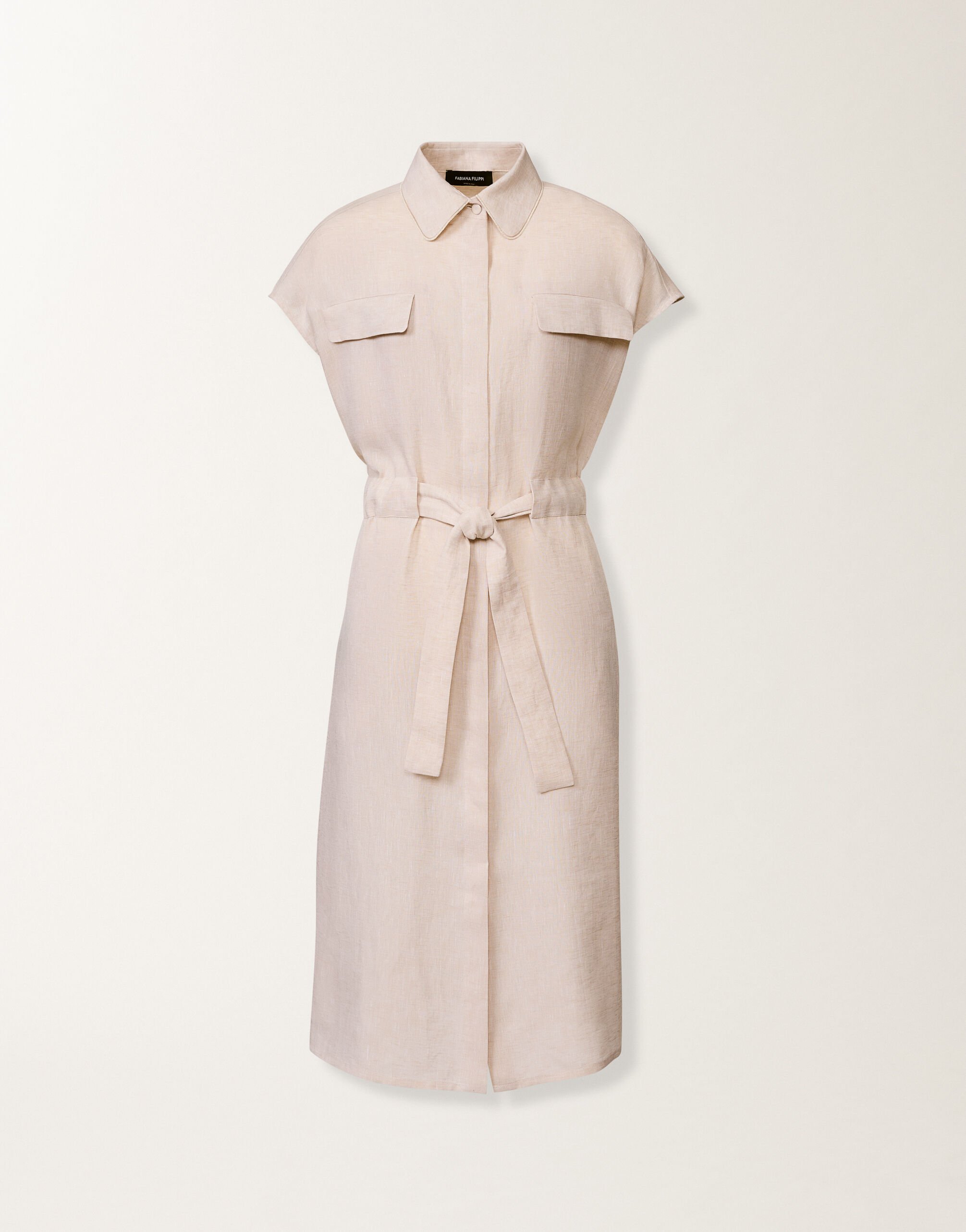 Fabiana Filippi Sahariana dress in natural linen canvas NATURAL ABD276F618M1610000
