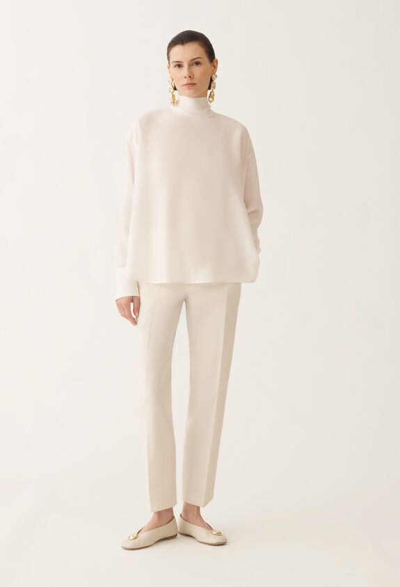 Fabiana Filippi Crepe de chine top, white WHITE TPD215F318D9030000