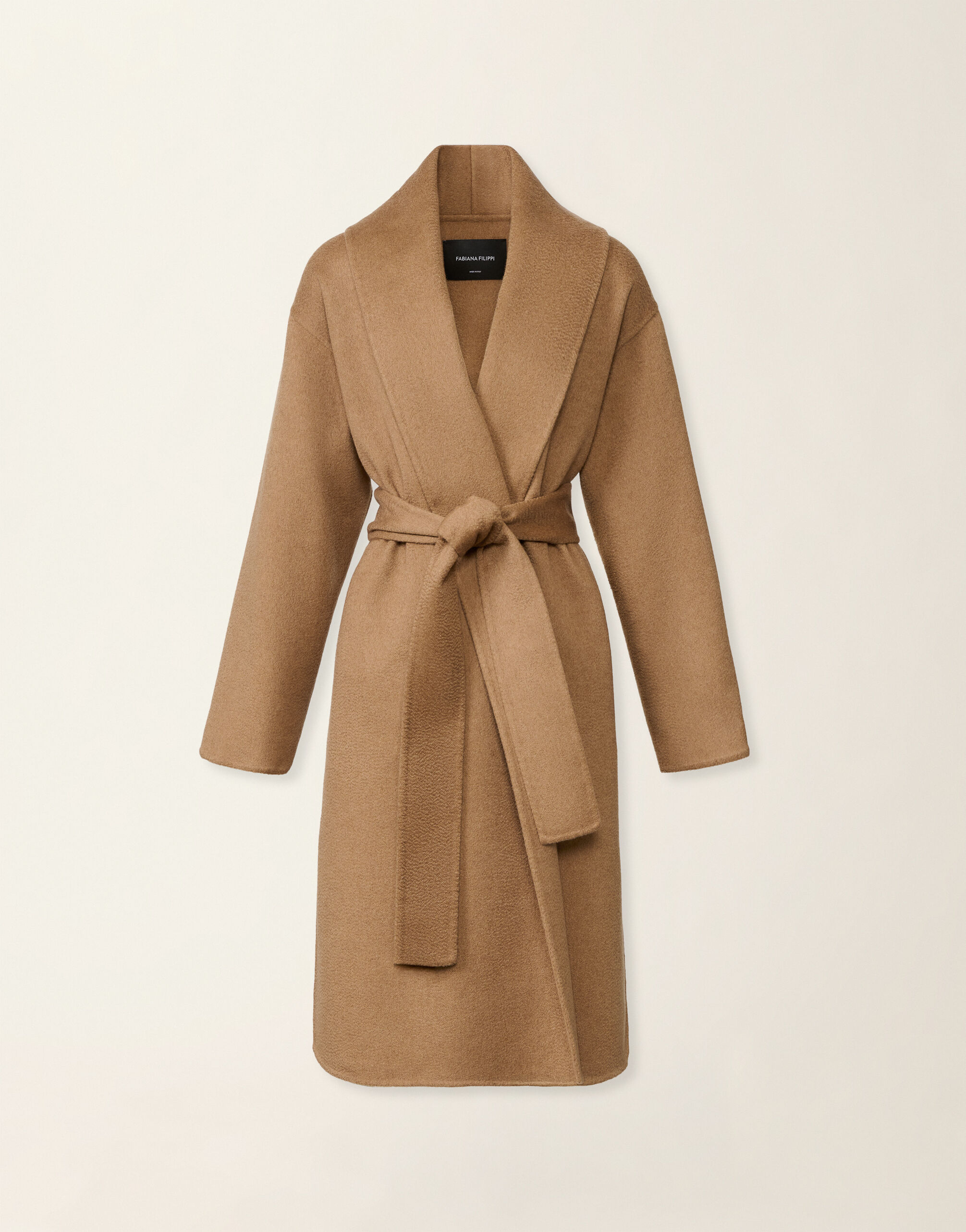 Fabiana Filippi Cashmere double robe coat, rattan Rattan CTD226F662M3930000