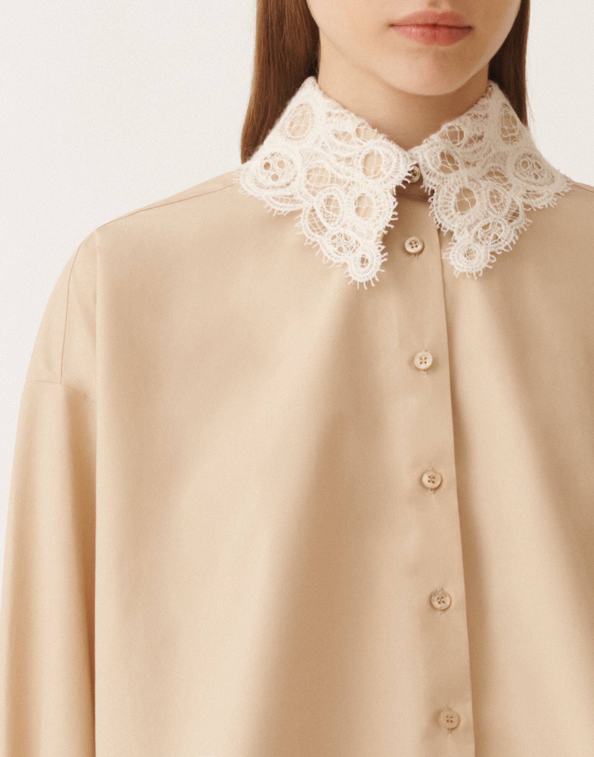 Fabiana Filippi Poplin cropped shirt, maple BEIGE CAD215F313L5710000