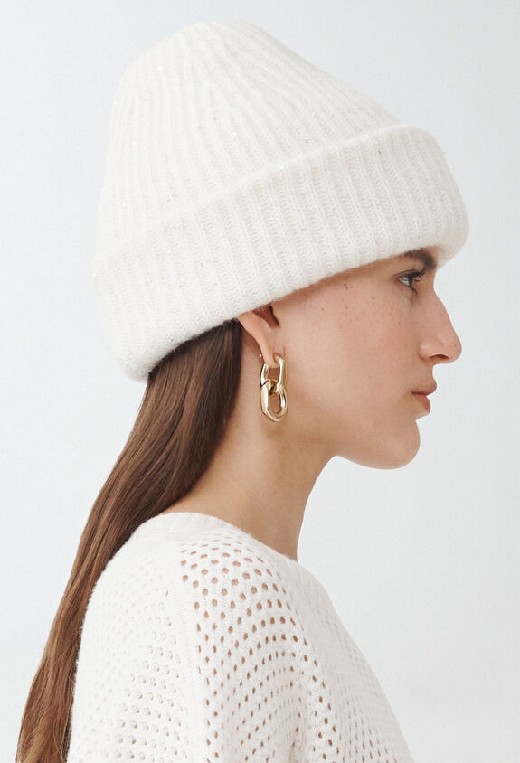 Fabiana Filippi Sequinned beanie, raffia WHITE SAD214A820D2960000