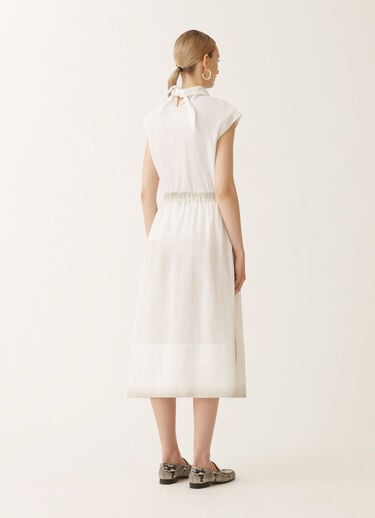 Fabiana Filippi Linen canvas skirt with gradient, white WHITE GND275F796L3780000