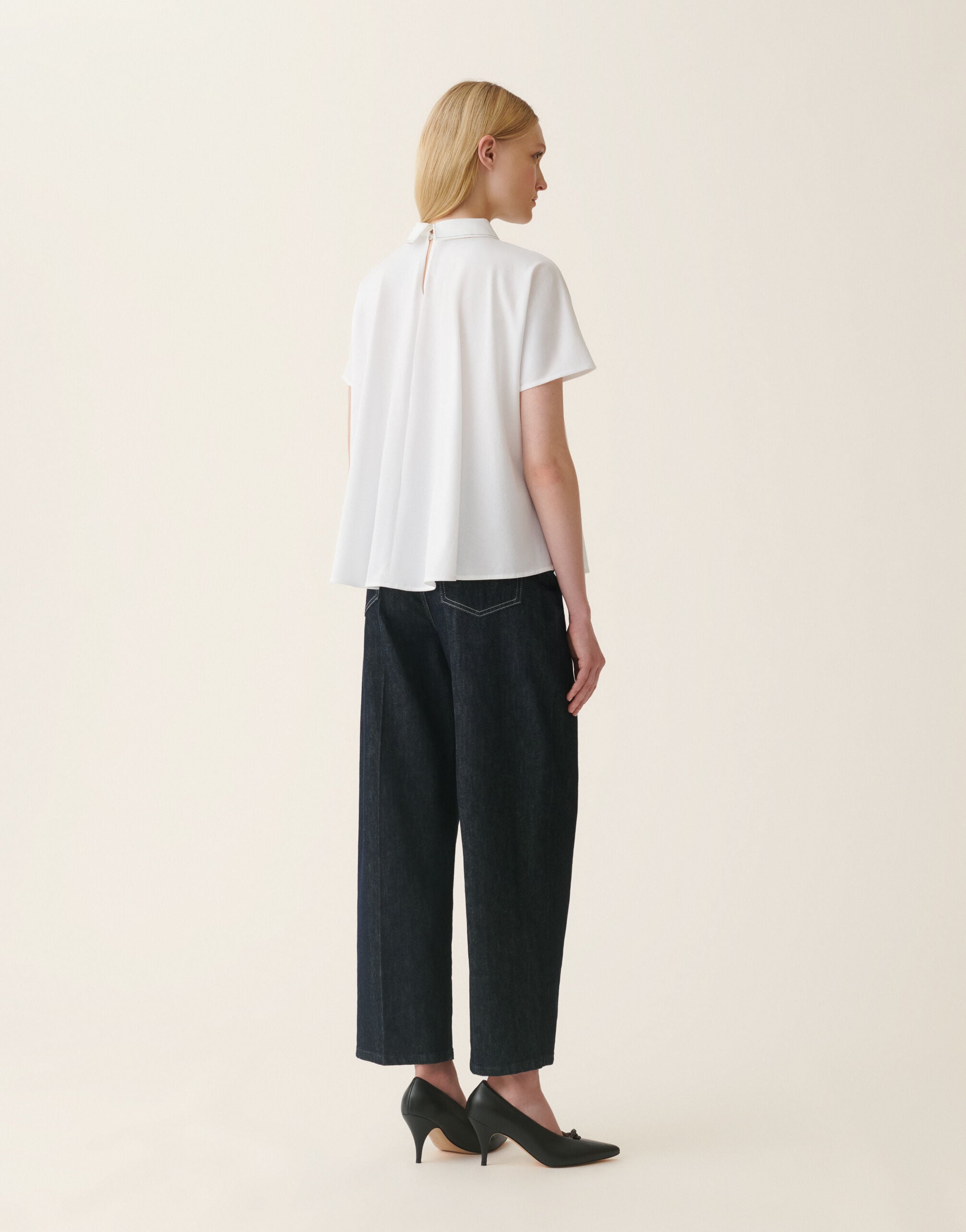 Cotton jersey top, optical white Fabiana Filippi Cotton jersey top, optical white Optical white JED216F116M3340000