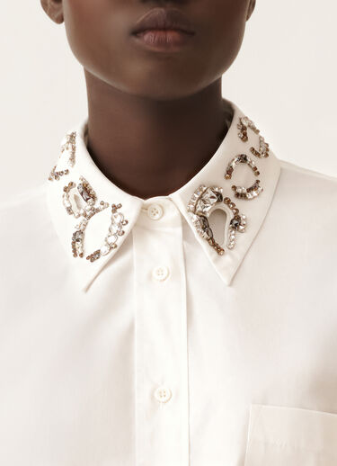 Camicia lunga in popeline, bianco ottico Fabiana Filippi Camicia lunga in popeline, bianco ottico BIANCO CAD215F416L5400000