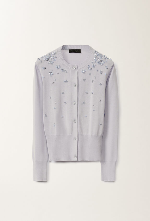 Fabiana Filippi Cotton cardigan, mauve LAVENDER MAD275F543L3350000