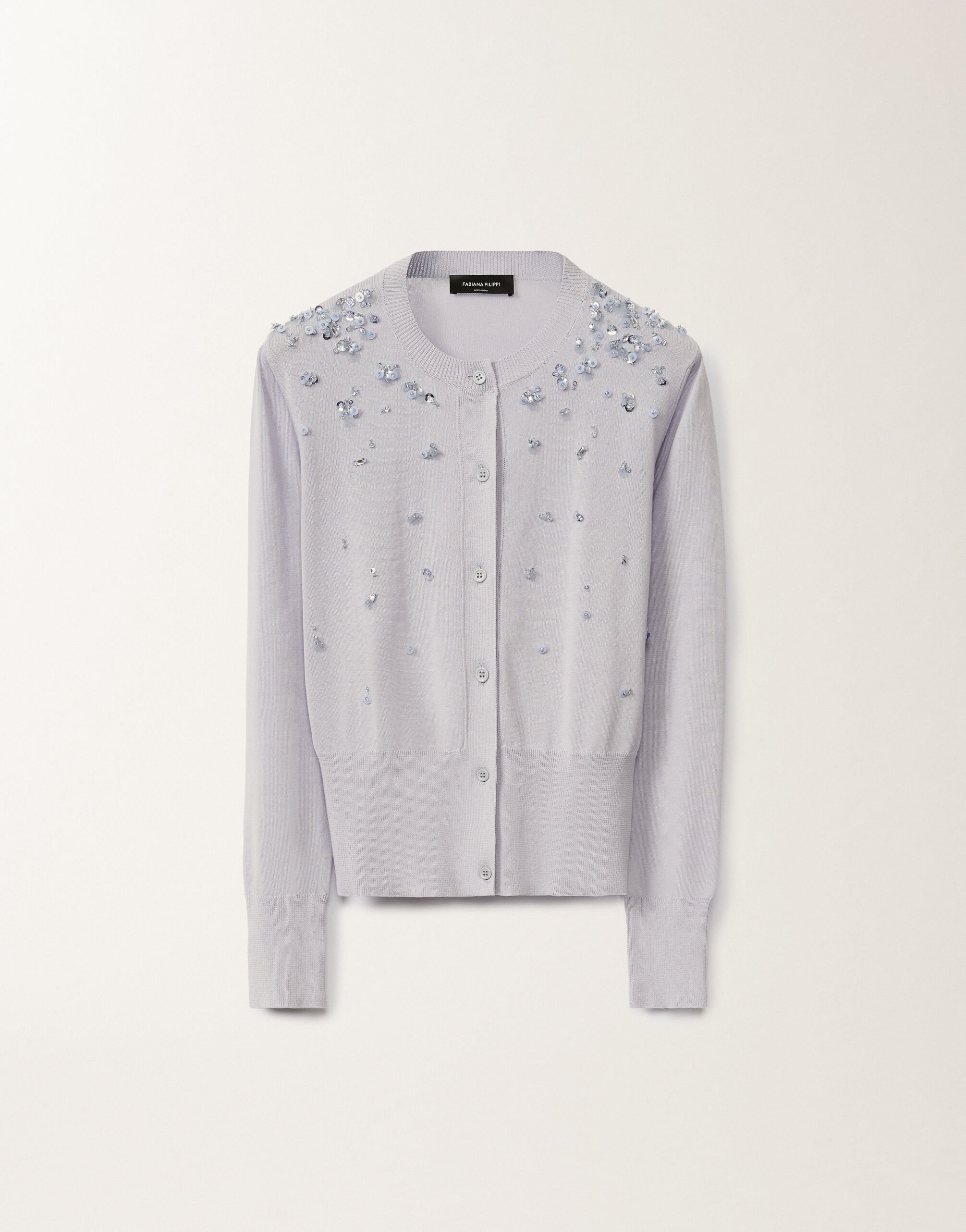 Fabiana Filippi Cotton cardigan, mauve LAVENDER MAD275F543L3350000