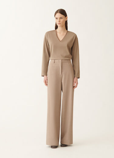 Fabiana Filippi Spoleto trousers in bi-stretch fresco wool, maple Beige PAD225F307L6710000