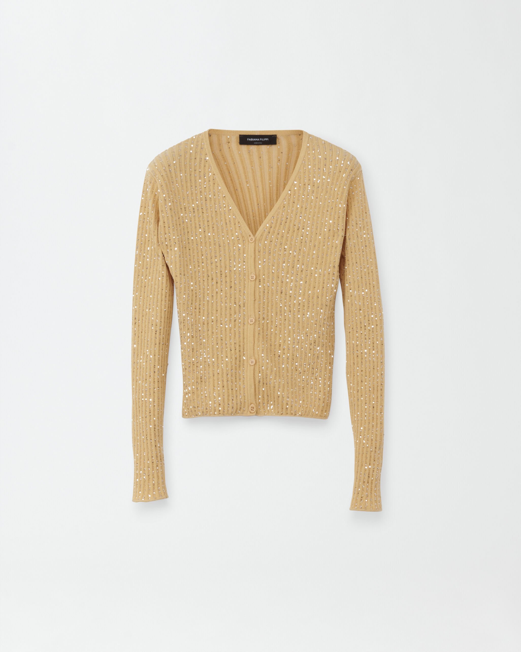 Fabiana Filippi Cardigan in cotone organico, mandarino ABD274F487H4720000