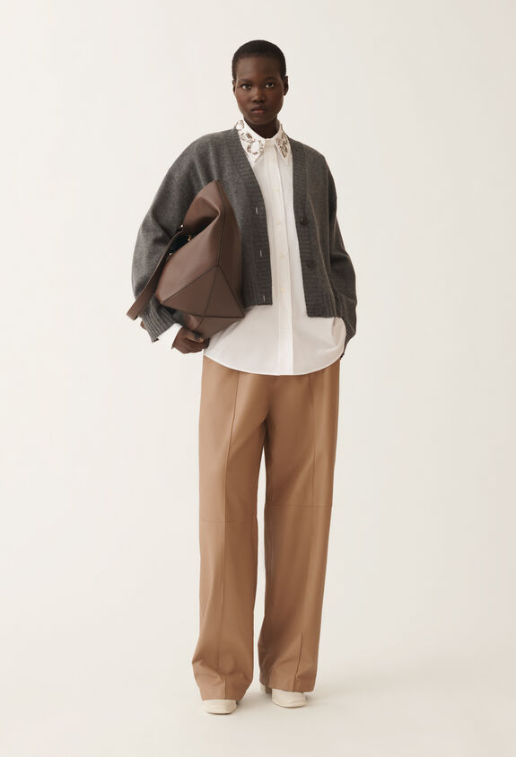 Fabiana Filippi Pantalone in nappa, vimini MARRONE PLD215F273D8960000