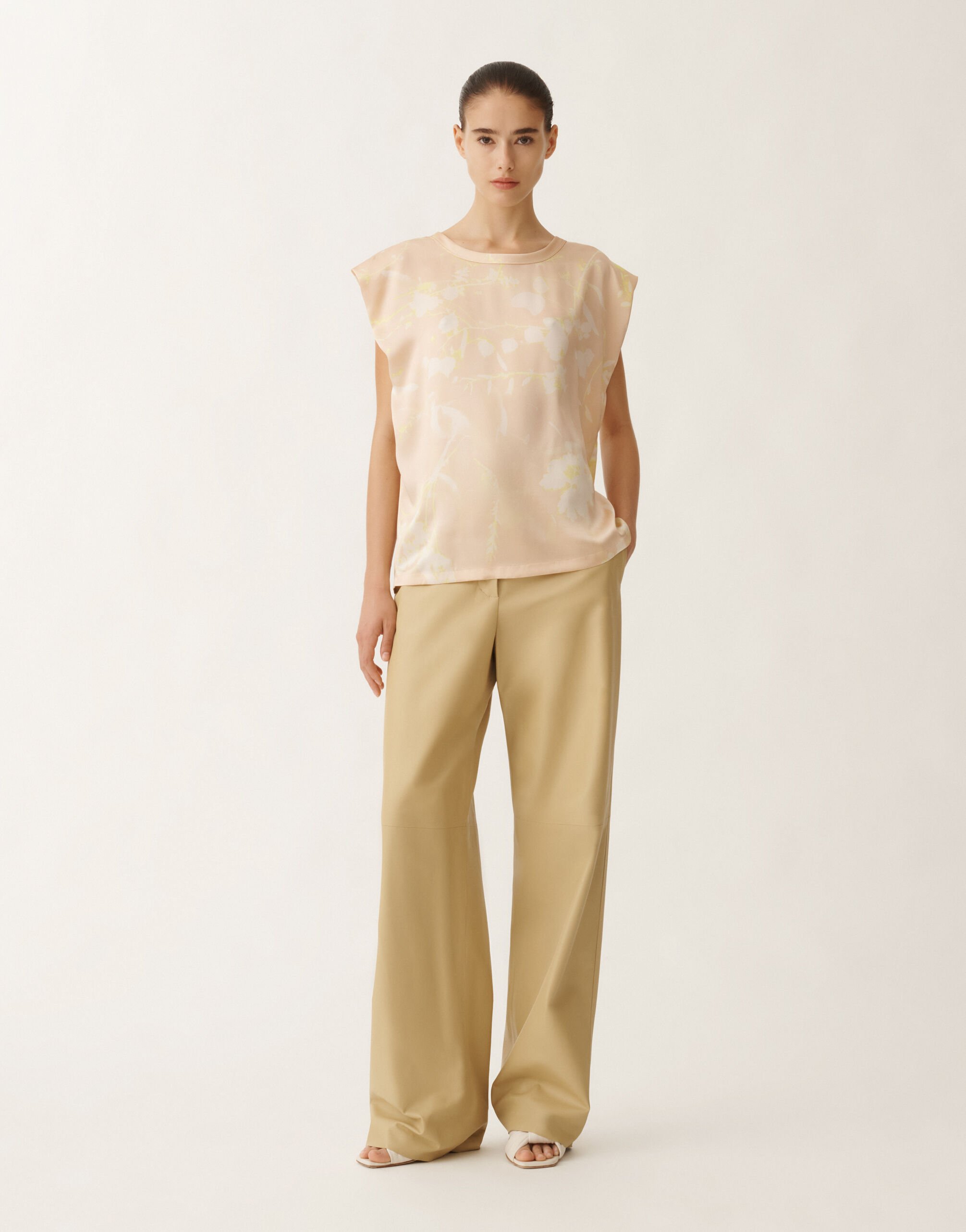 Fabiana Filippi Top mit Print Tilia aus Seide, puderrosa ROSA TPD265F465D8270000