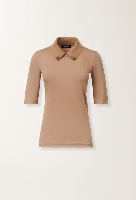 Fabiana Filippi T-shirt in jersey, vimini MARRONE JED215F132L5760000