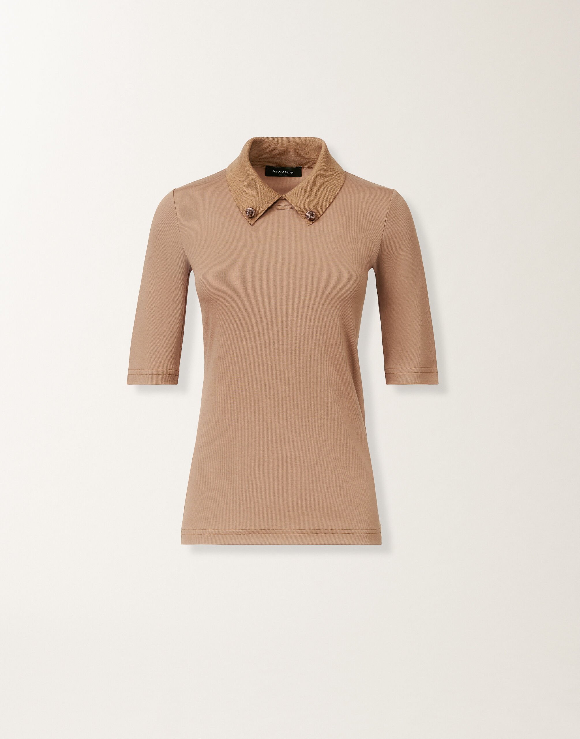 Fabiana Filippi Jersey T-shirt, wicker BROWN JED215F132L5760000
