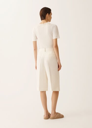 Fabiana Filippi Fluid linen and viscose Bermuda shorts, in a butter hue BUTTER PAD276F794M1500000