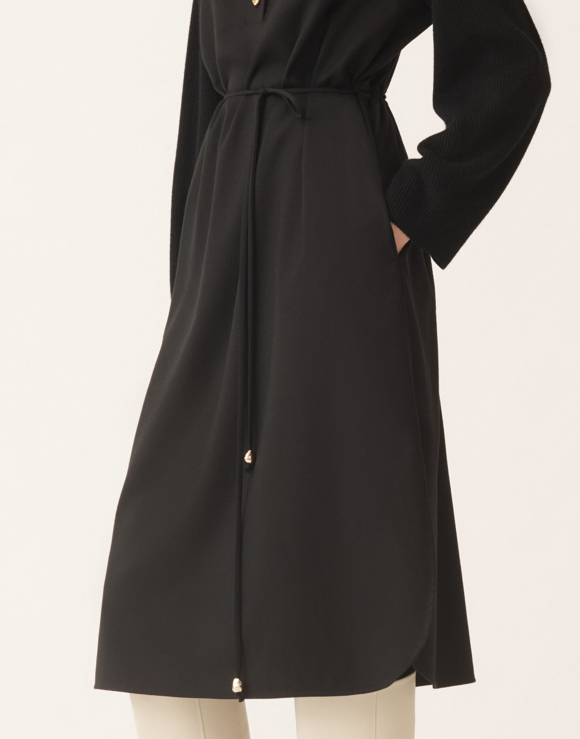 Shirt dress in flannel, black for Women | Fabiana Filippi®