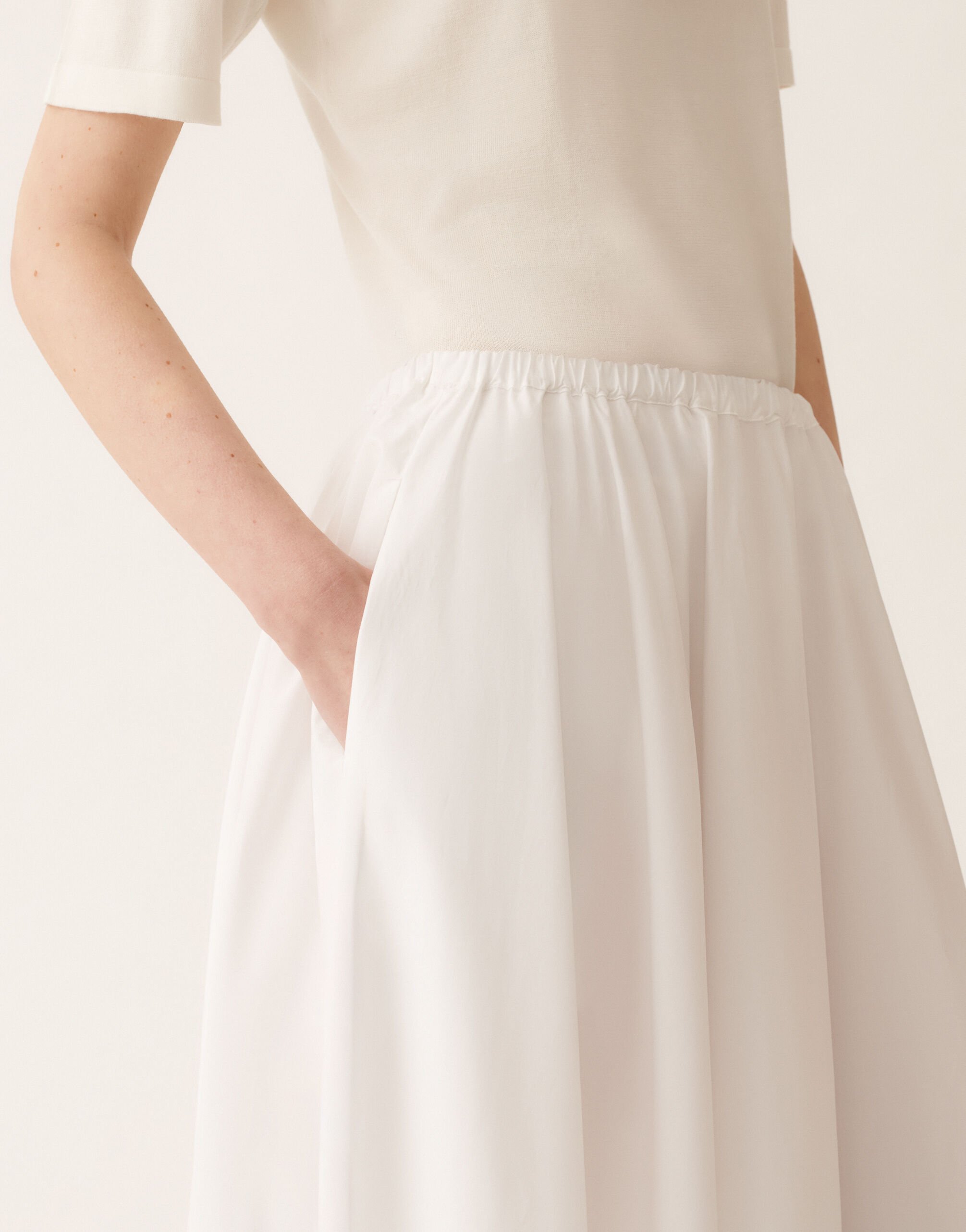 Fabiana Filippi Gonna ampia in popeline, bianco ottico BIANCO OTTICO GND276F828D6500000