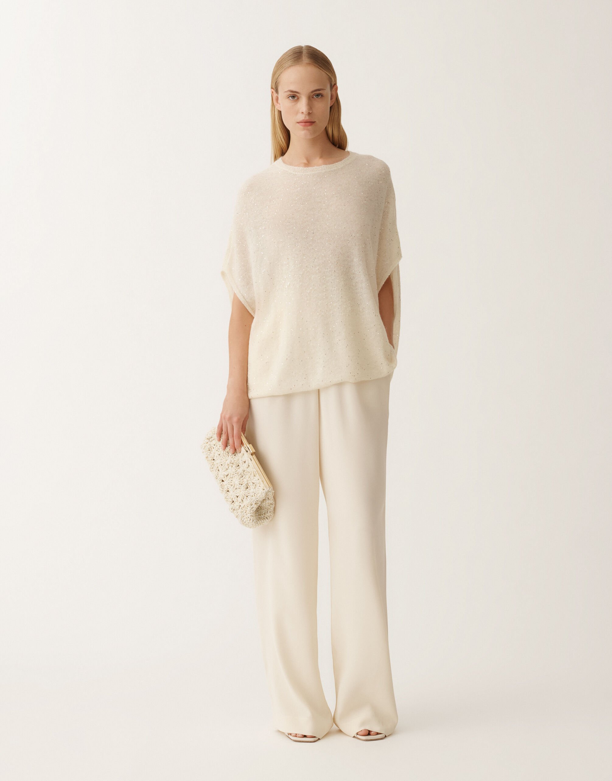 ハット FABIANA FILIPPI Woman Hat Beige SAD215A879D892 0157 Linen canvas shirt, greige for Women | Fabiana Filippi®