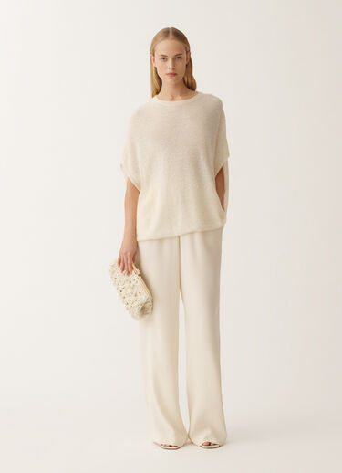 Fabiana Filippi Mohair cape, putty WHITE MAD265F082D8170000