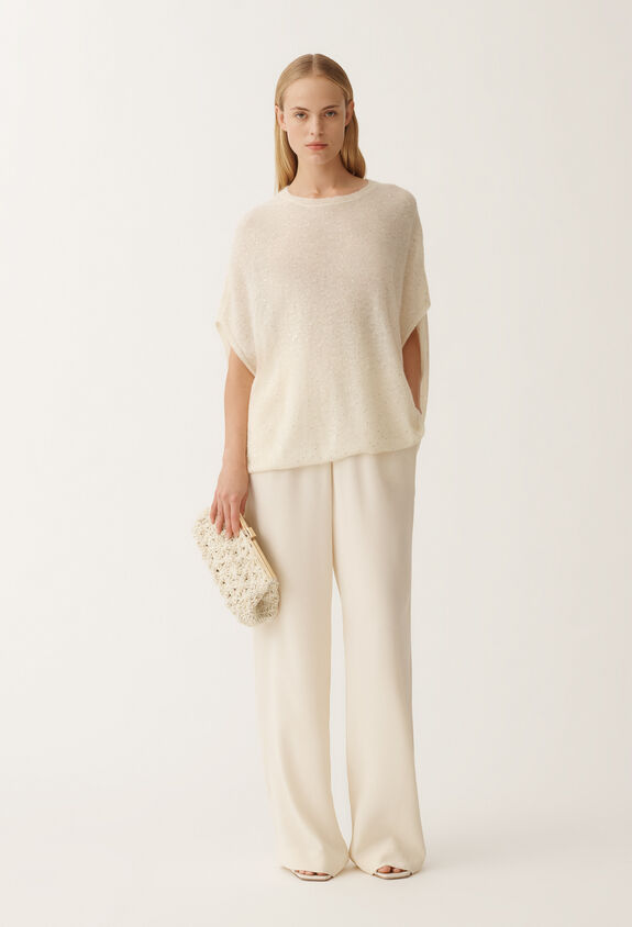 Fabiana Filippi Cape aus Mohair, mastix WEISS MAD265F082D8170000